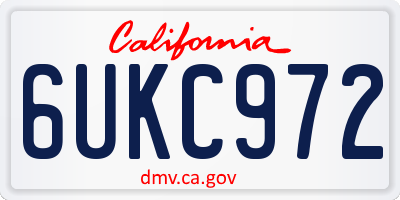 CA license plate 6UKC972