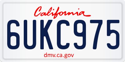 CA license plate 6UKC975