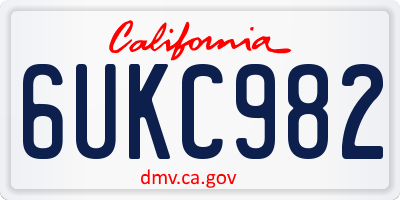 CA license plate 6UKC982