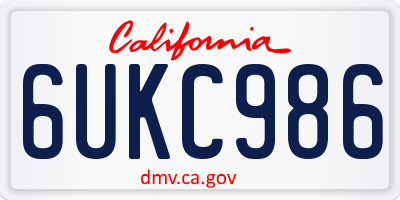 CA license plate 6UKC986