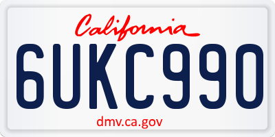 CA license plate 6UKC990