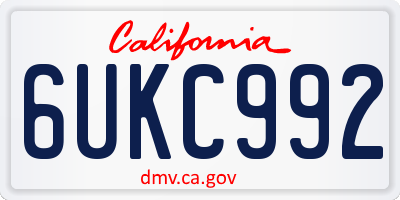 CA license plate 6UKC992