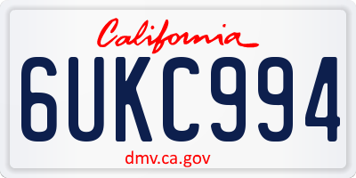 CA license plate 6UKC994