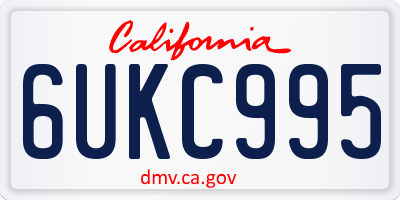 CA license plate 6UKC995