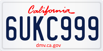 CA license plate 6UKC999