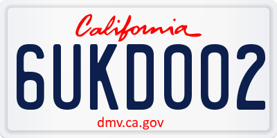 CA license plate 6UKD002