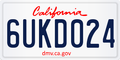 CA license plate 6UKD024