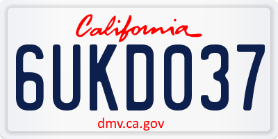 CA license plate 6UKD037