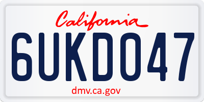 CA license plate 6UKD047