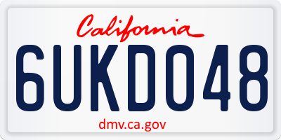 CA license plate 6UKD048