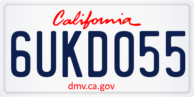 CA license plate 6UKD055