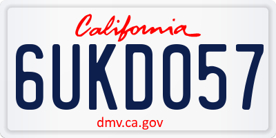 CA license plate 6UKD057