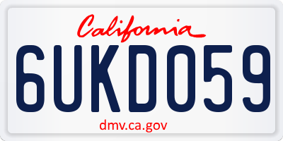CA license plate 6UKD059