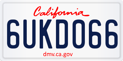 CA license plate 6UKD066