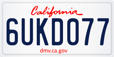 CA license plate 6UKD077