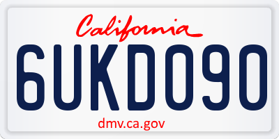 CA license plate 6UKD090