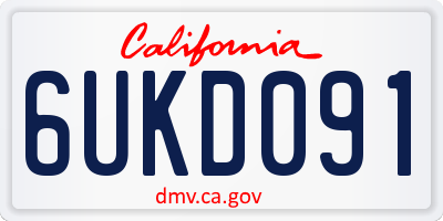 CA license plate 6UKD091