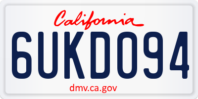 CA license plate 6UKD094