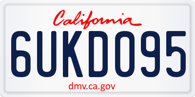 CA license plate 6UKD095