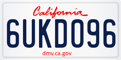 CA license plate 6UKD096