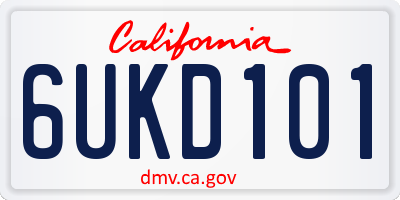 CA license plate 6UKD101