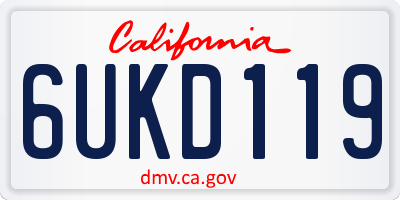 CA license plate 6UKD119