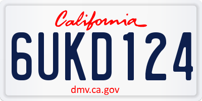CA license plate 6UKD124