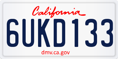 CA license plate 6UKD133
