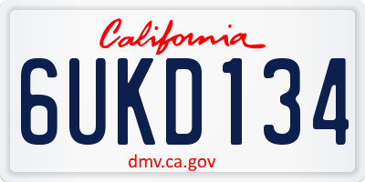 CA license plate 6UKD134