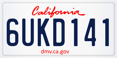 CA license plate 6UKD141