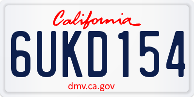 CA license plate 6UKD154