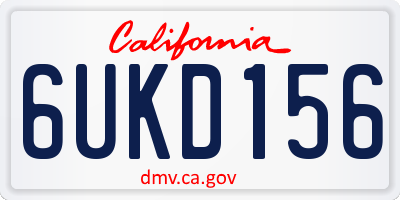 CA license plate 6UKD156