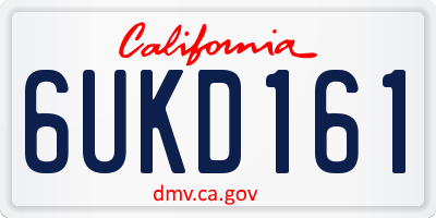 CA license plate 6UKD161