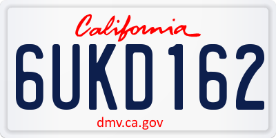 CA license plate 6UKD162