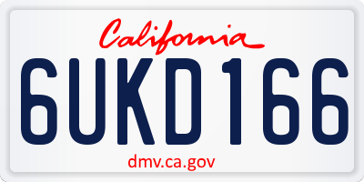 CA license plate 6UKD166