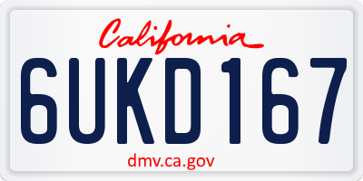 CA license plate 6UKD167