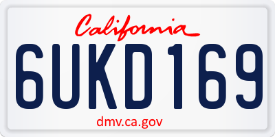 CA license plate 6UKD169
