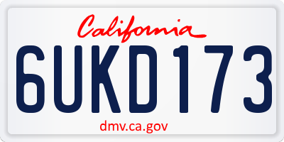 CA license plate 6UKD173
