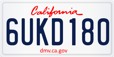 CA license plate 6UKD180