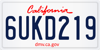 CA license plate 6UKD219
