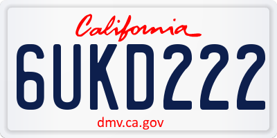 CA license plate 6UKD222