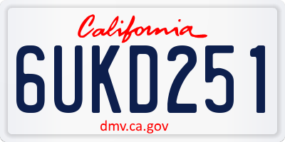 CA license plate 6UKD251