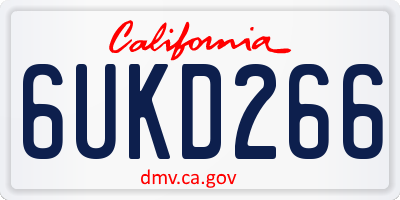 CA license plate 6UKD266