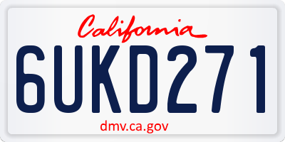 CA license plate 6UKD271
