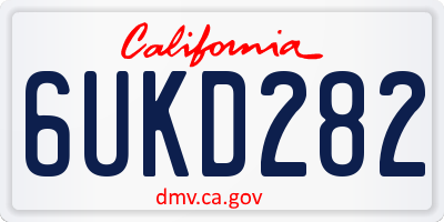 CA license plate 6UKD282