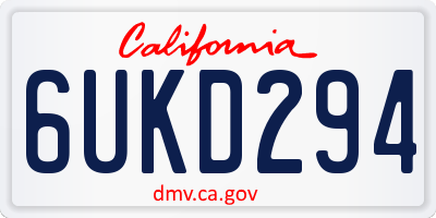 CA license plate 6UKD294