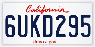 CA license plate 6UKD295