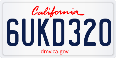 CA license plate 6UKD320