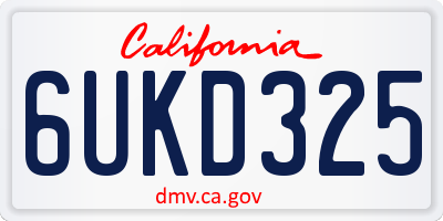 CA license plate 6UKD325