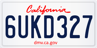 CA license plate 6UKD327